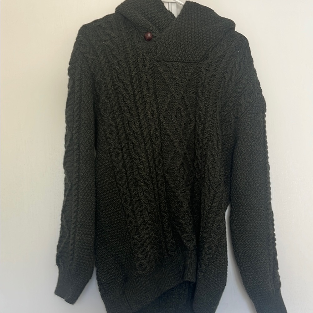 Original Aran co deep green Knit Pullover